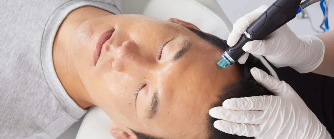 Man getting Hydrafacial